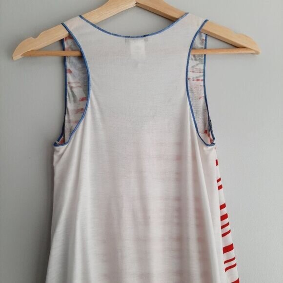 MISS SIXTY Italy Floral & Stripe Tank Top Scoop Neck Sz S Flawed - Picture 9 of 13